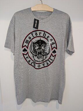 *NWT* Motorhead Rock + Roll Licensed Grey Band Fan Tee Shirt - Size Medium